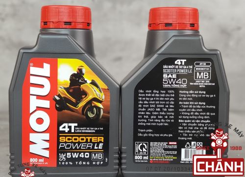 Nhớt Motul Scooter Power LE 5w40 1L chính hãng, giá tốt Quận 10