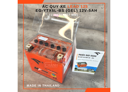 Ắc quy xe LEAD 125 chính hãng Eagle Thái Lan 12V-5ah 4